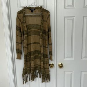 Ashley Stewart fringe cardigan